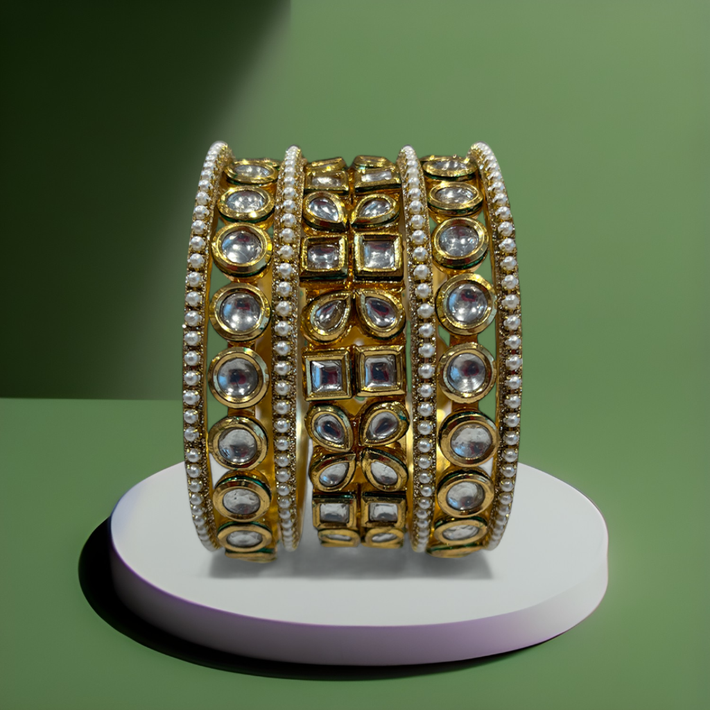 Garnisha Kundan Bangles Set