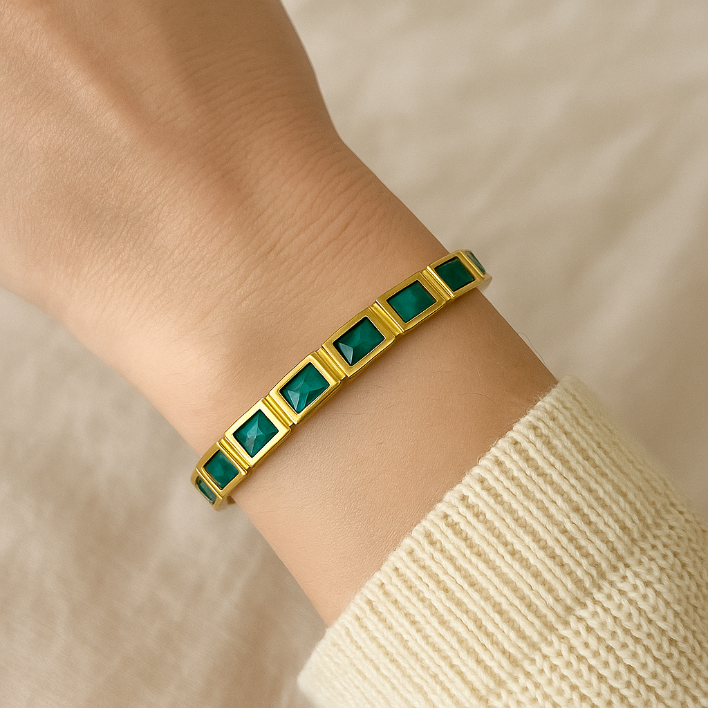 Green Tennis Bracelet