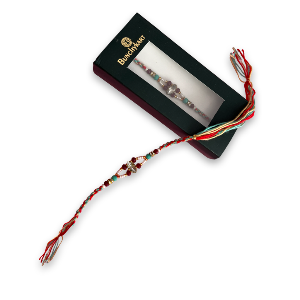 Blue Kundan Rakhi for Brother