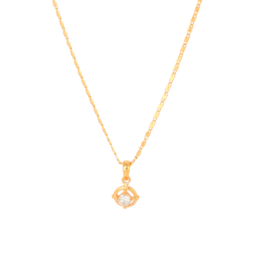 Circle Drop Chain Pendant Set