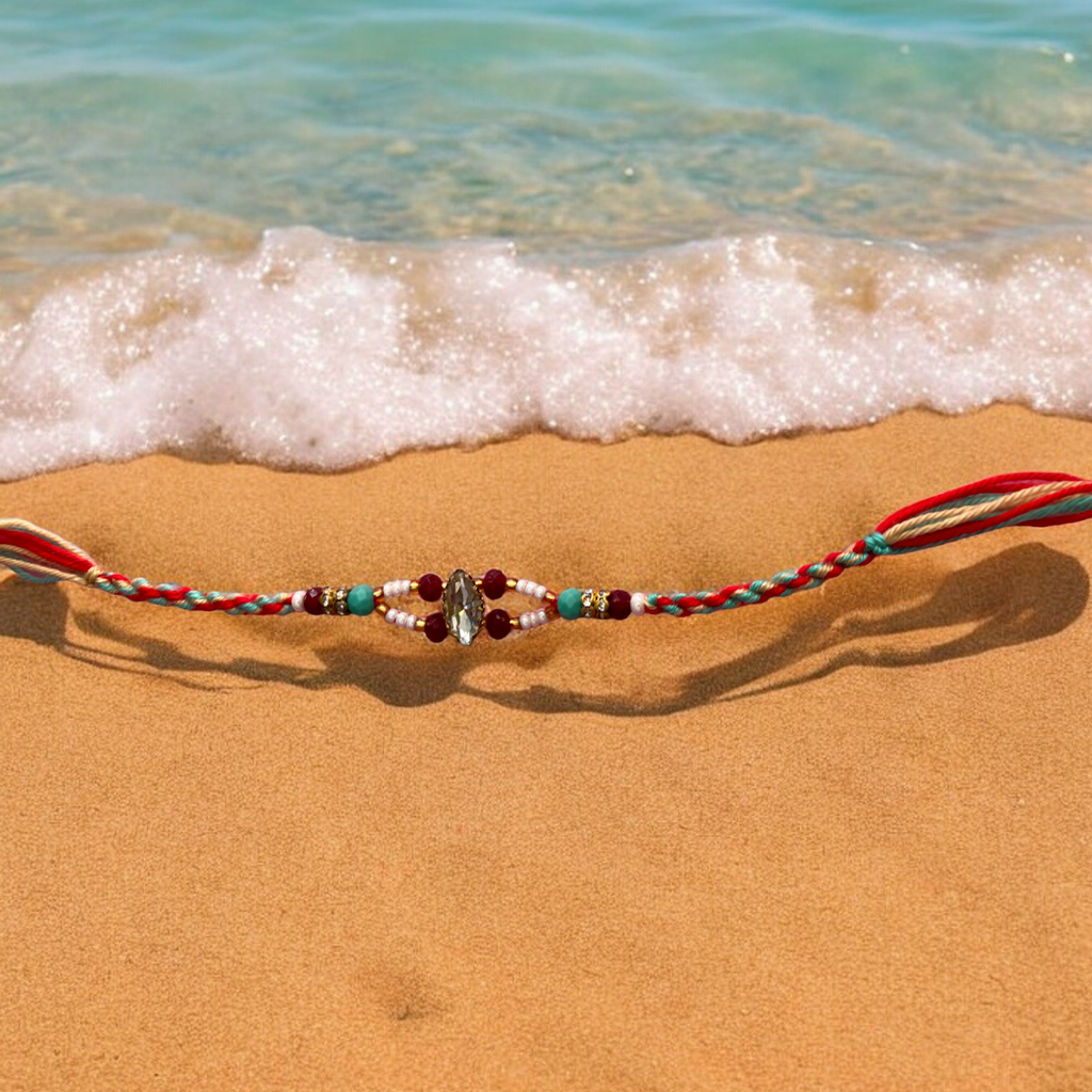 Blue Kundan Rakhi for Brother