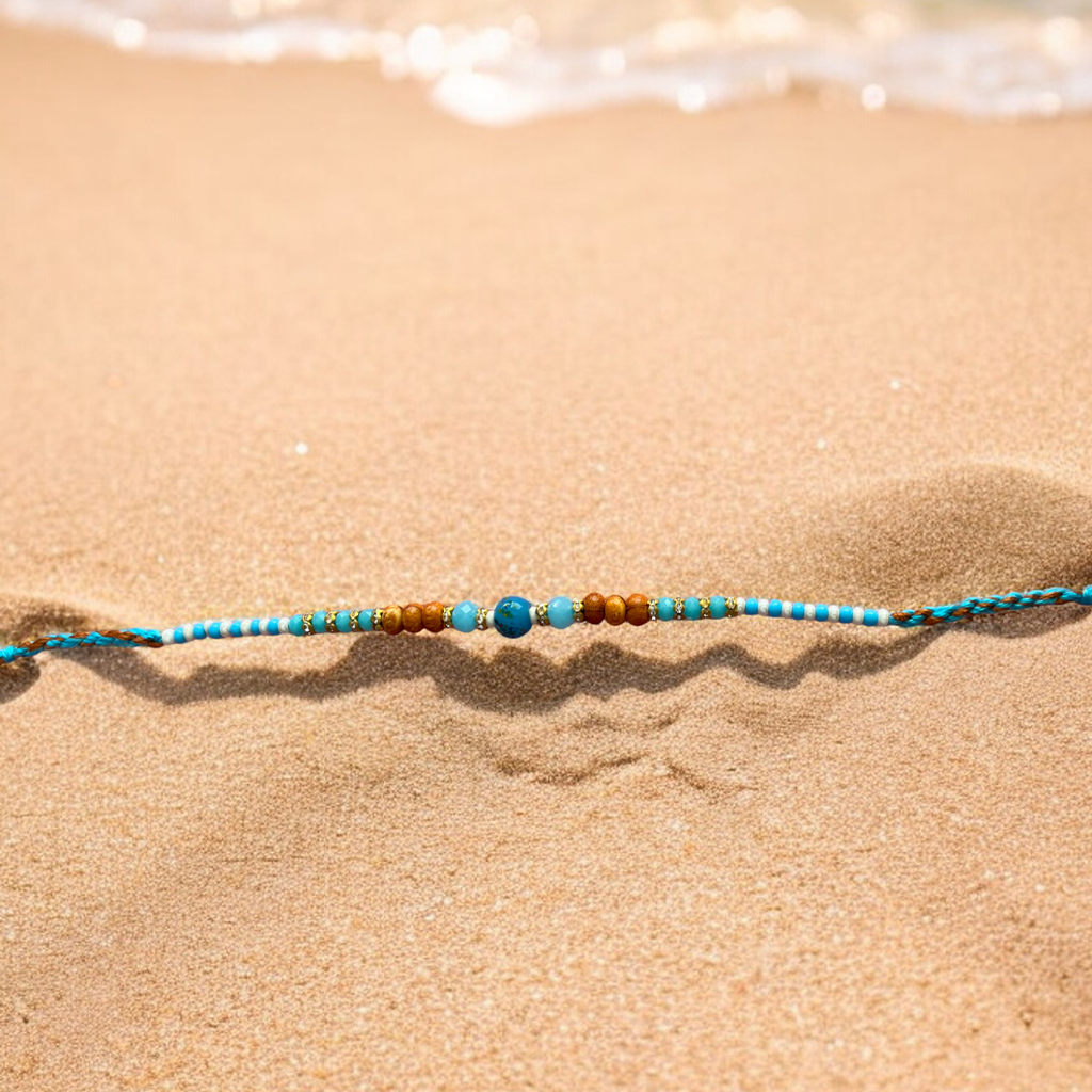 Blue Wodden Rakhi for Brother