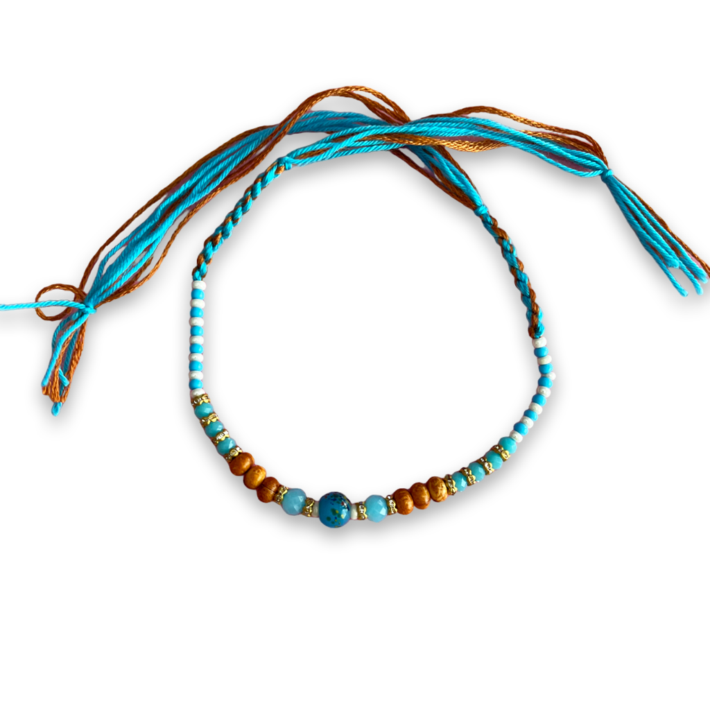 Blue Wodden Rakhi for Brother