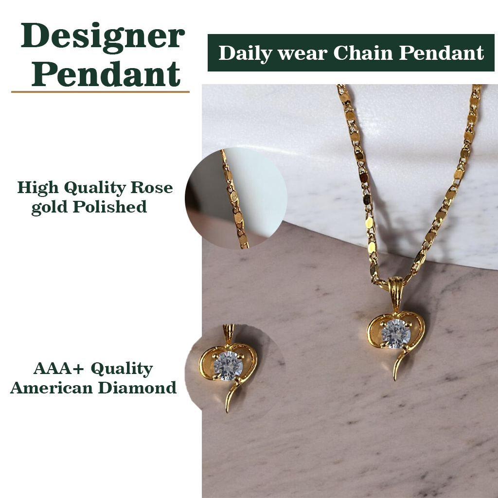 Half Heart Drop Chain Pendant Set