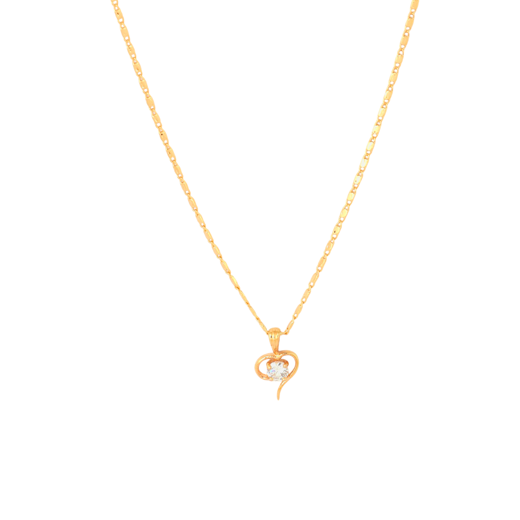 Half Heart Drop Chain Pendant Set