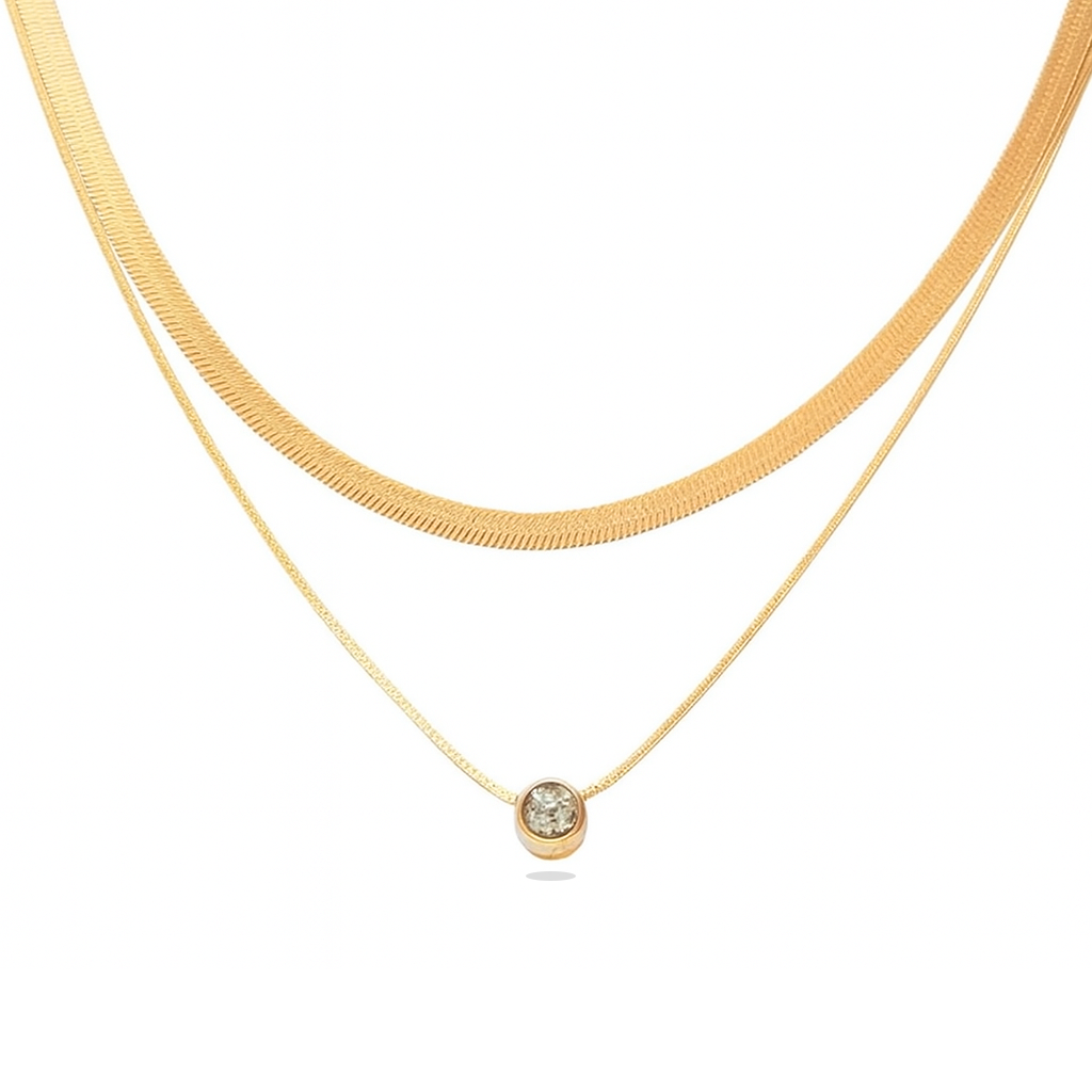 Double Layer Shadow Shine Necklace