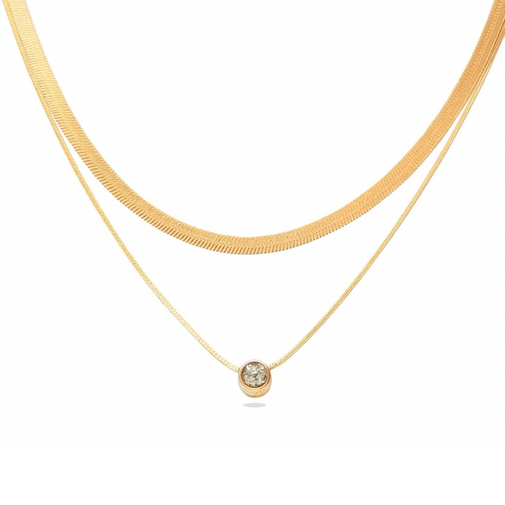 Double Layer Shadow Shine Necklace