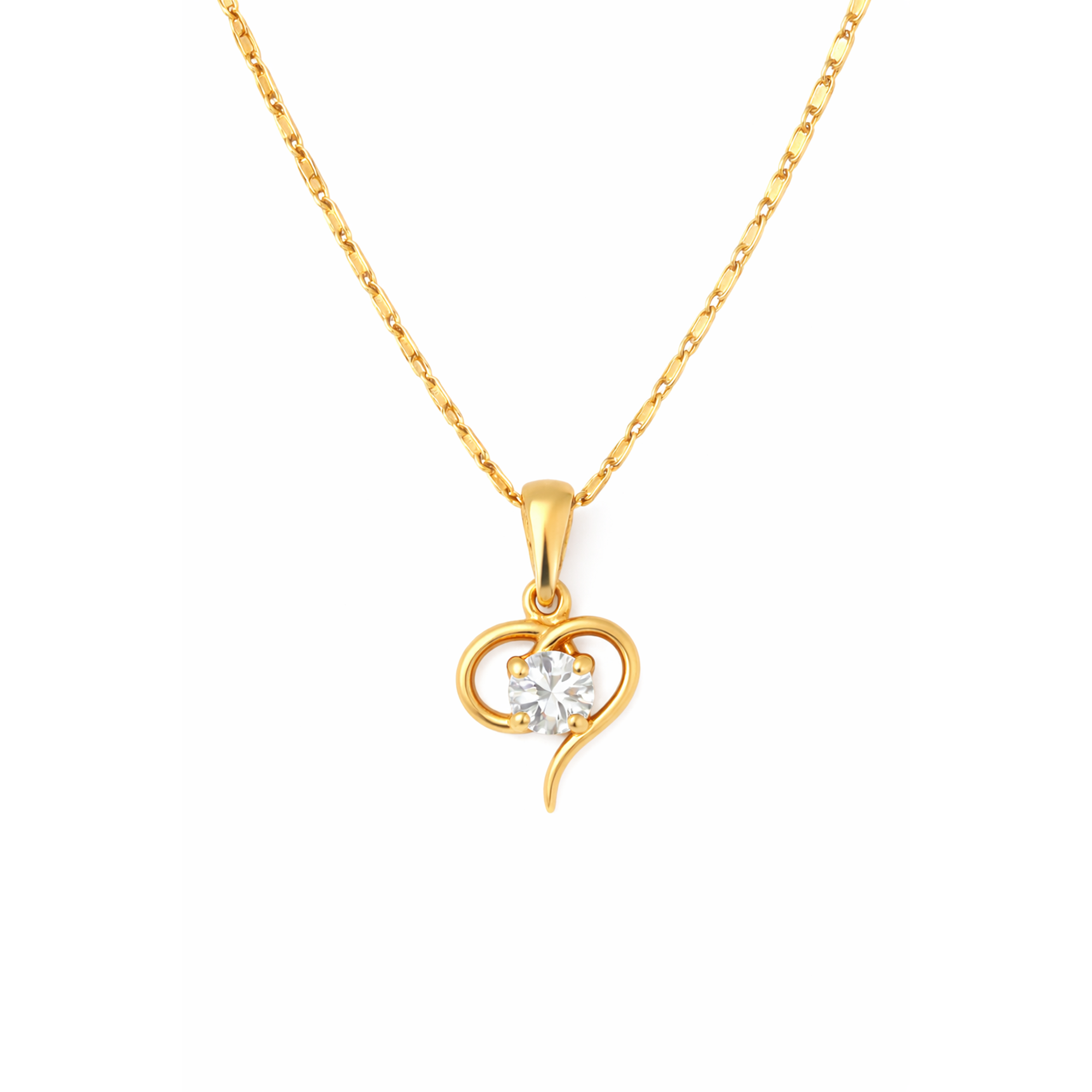 Half Heart Drop Chain Pendant Set