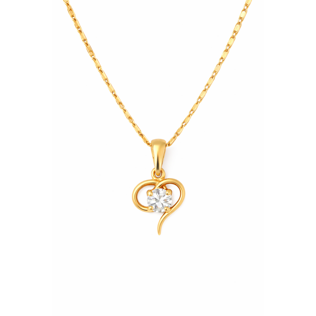 Half Heart Drop Chain Pendant Set