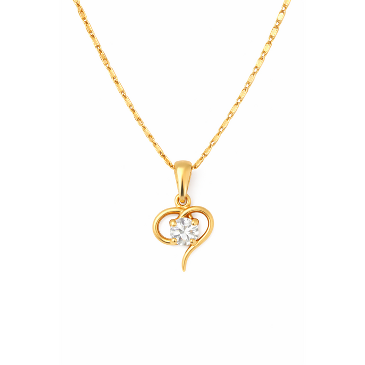 Half Heart Drop Chain Pendant Set