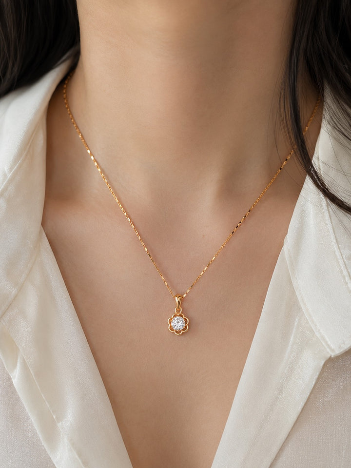 Flower Drop Chain Pendant Set
