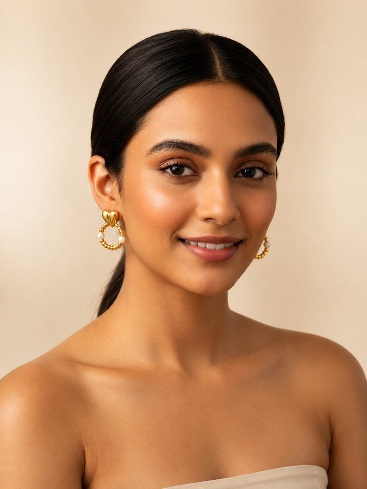 Aurelia  Pearl Hearts Hoops