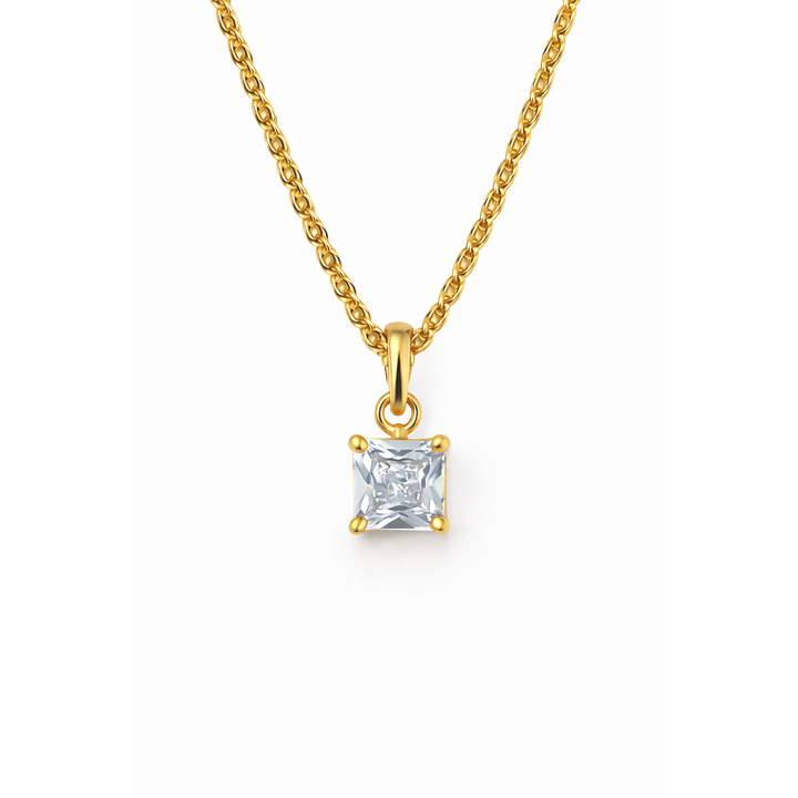 Princess Cut Chain Pendant Set