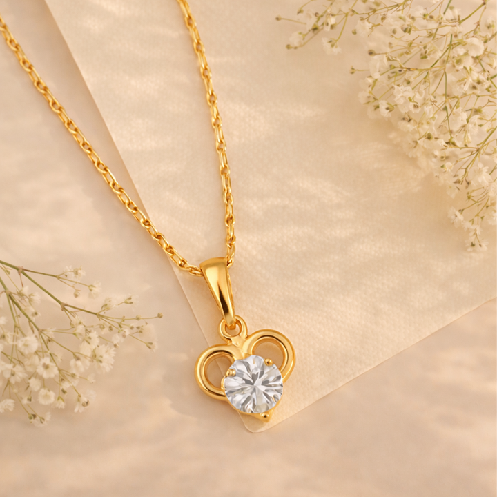 Heart Drop Chain Pendant Set