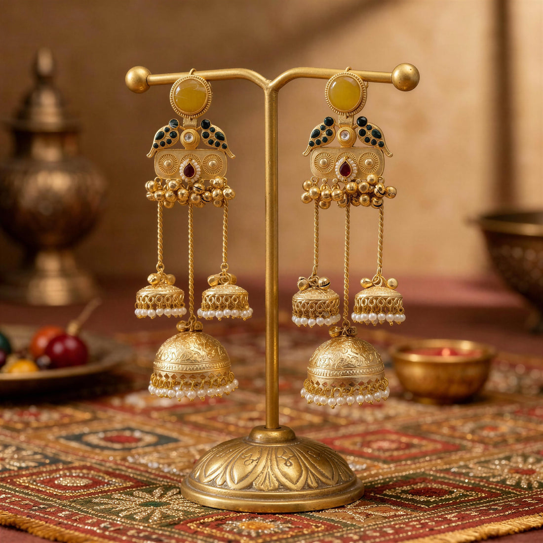 Trishala Kashmiri Jhumki Earrings