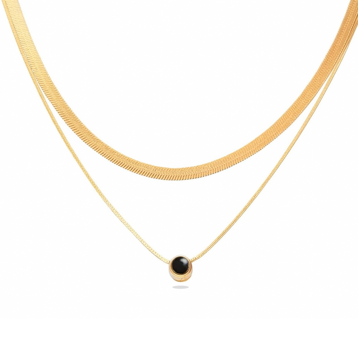 Double Layer Velvet Drop Necklace
