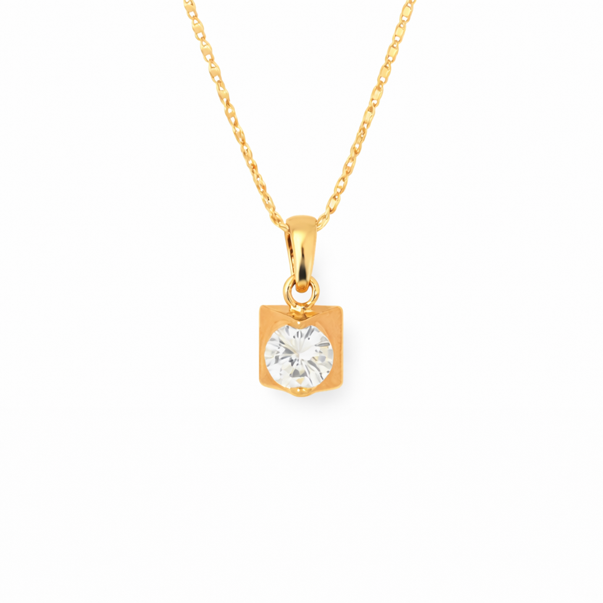 Square Pyramid Drop Chain Pendant Set