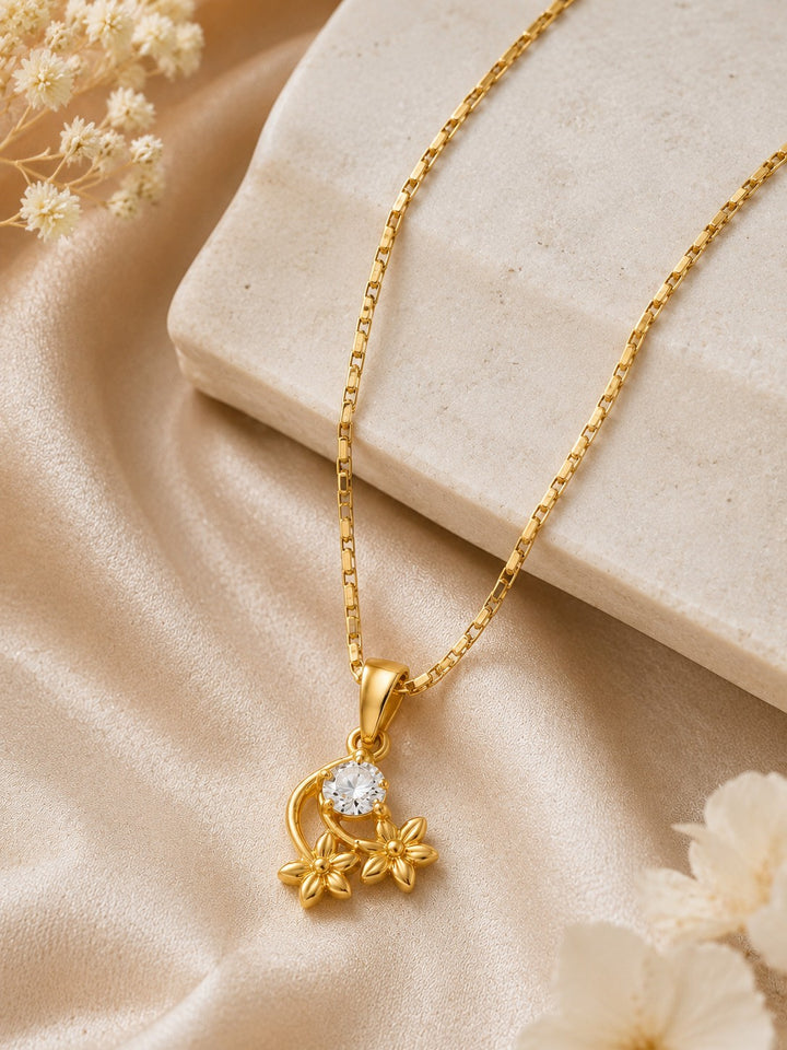 Flower Drop Chain Pendant Set