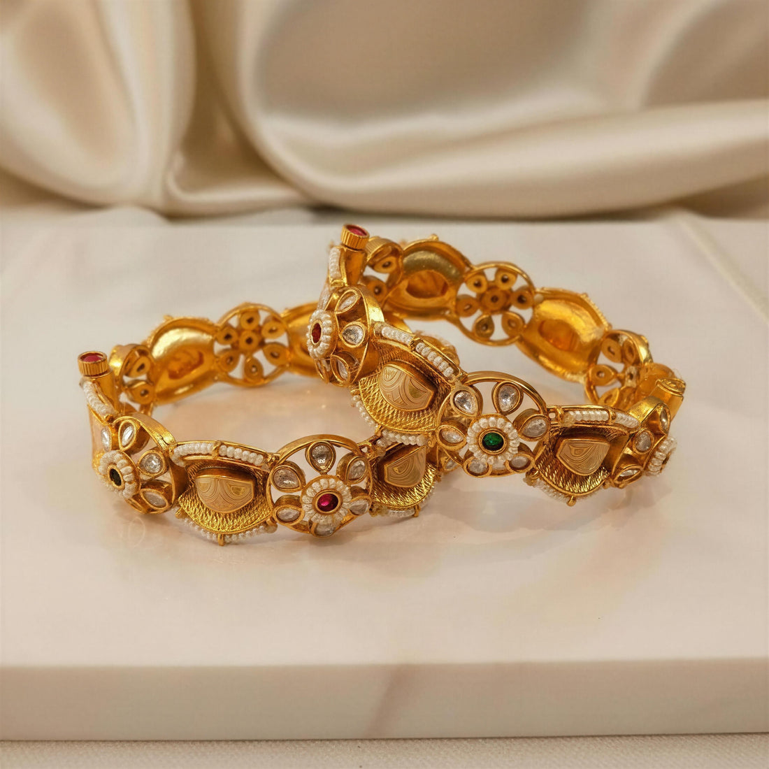 Meher Kundan Kada  (Set of 2)