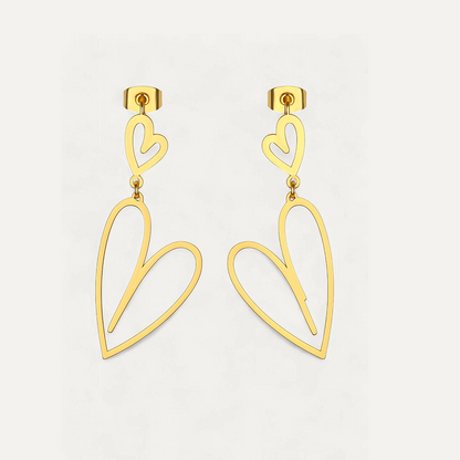 Dual Heart Stud Earrings