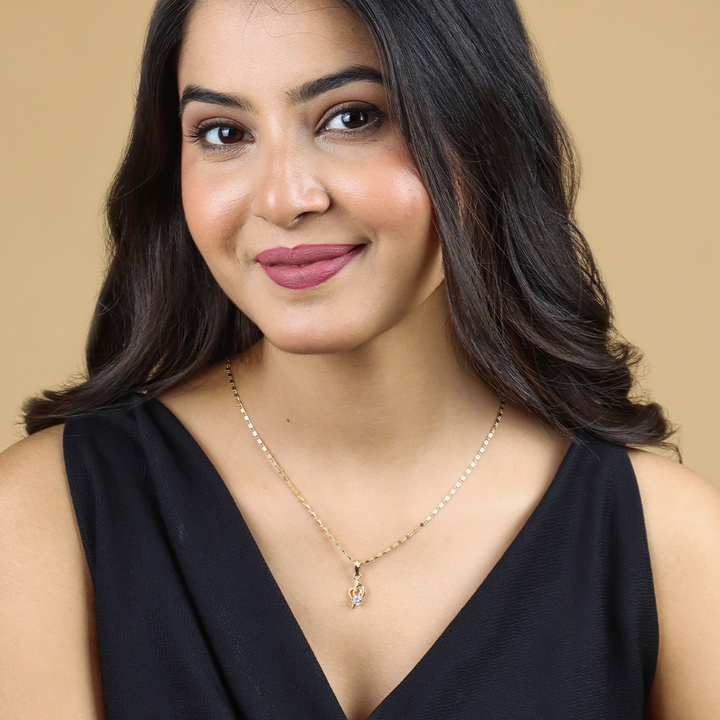 Trisool Shape Chain Pendant Set