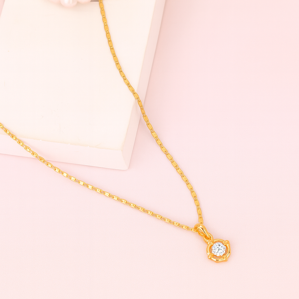 Circle Drop Chain Pendant Set