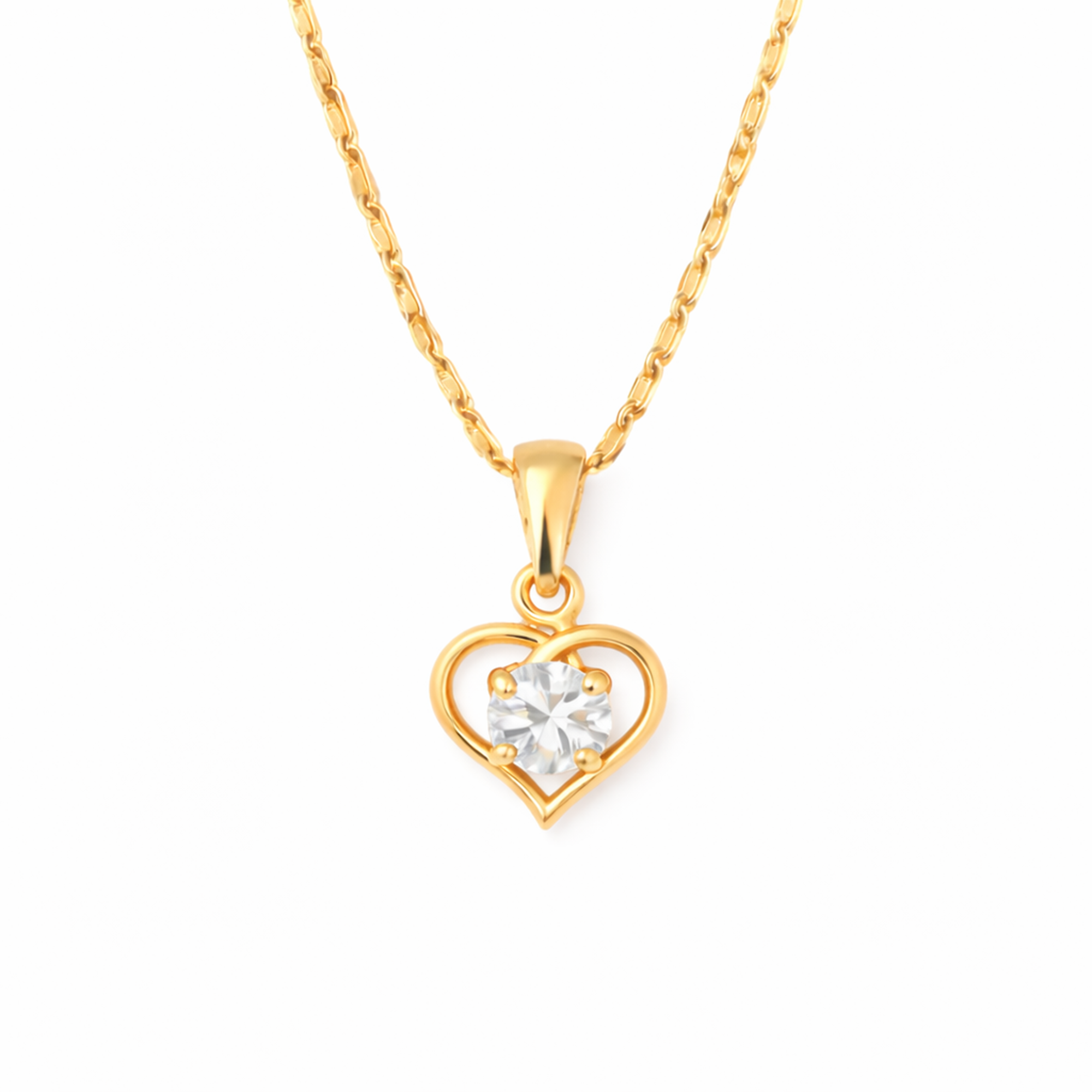 Heart Shape Chain Pendant Set