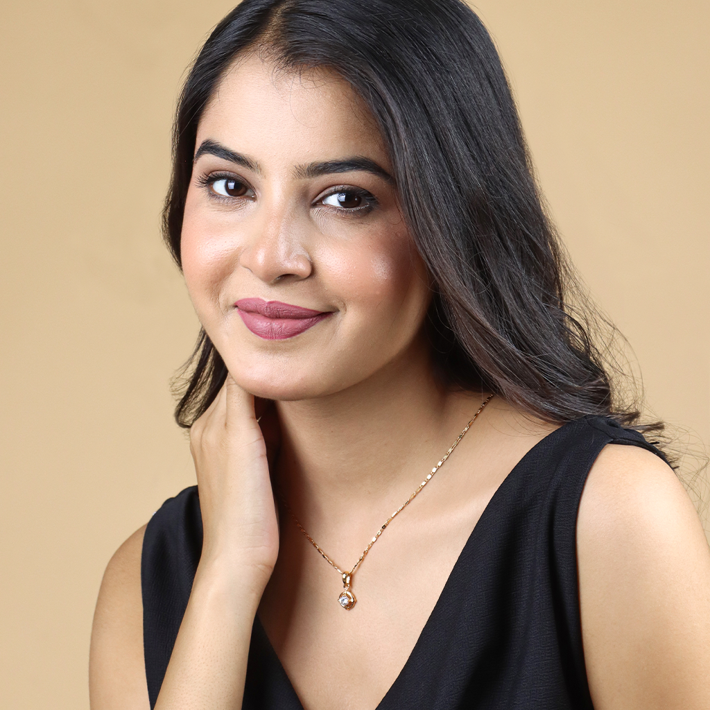 Circle Drop Chain Pendant Set