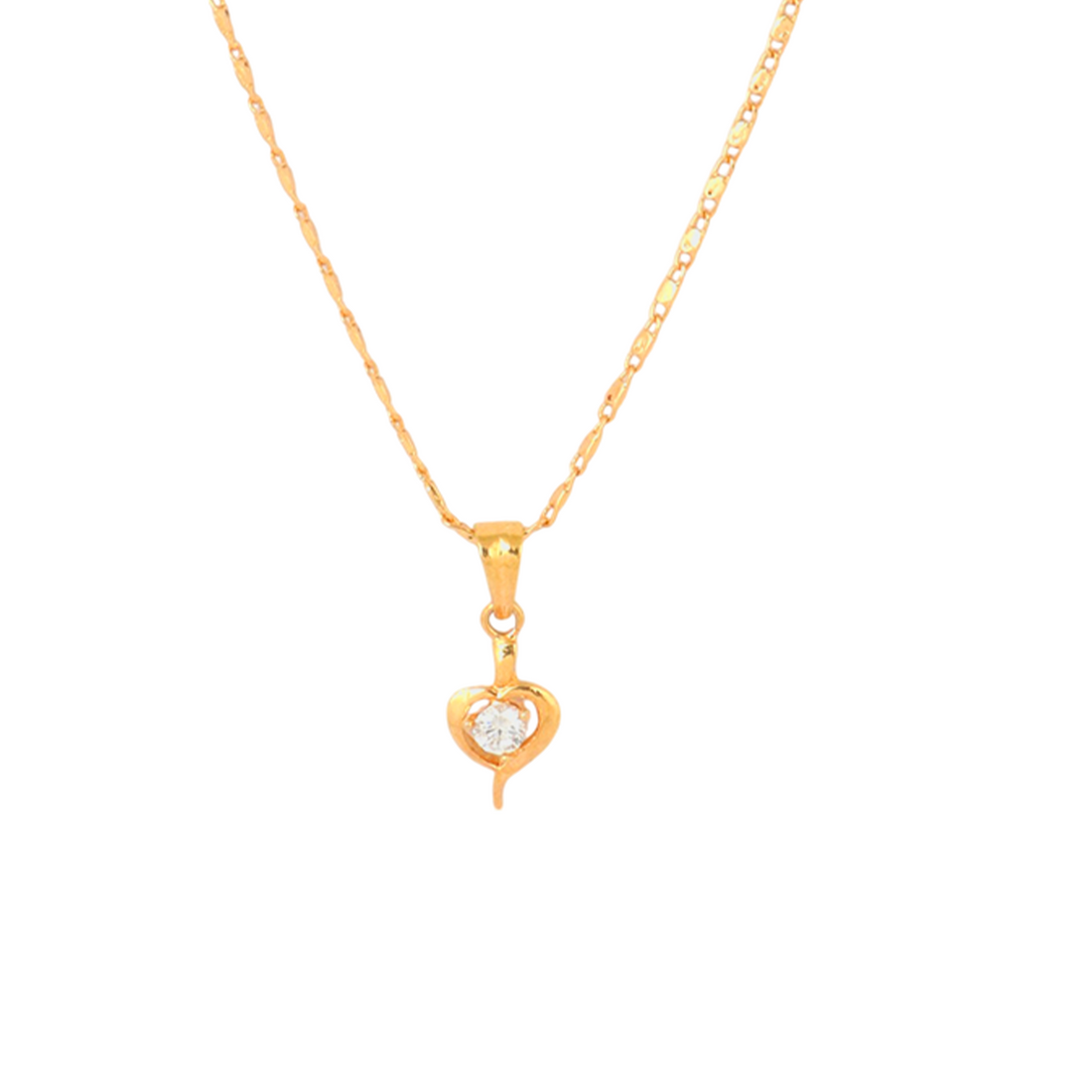 Sharp Heart Chain Pendant Set