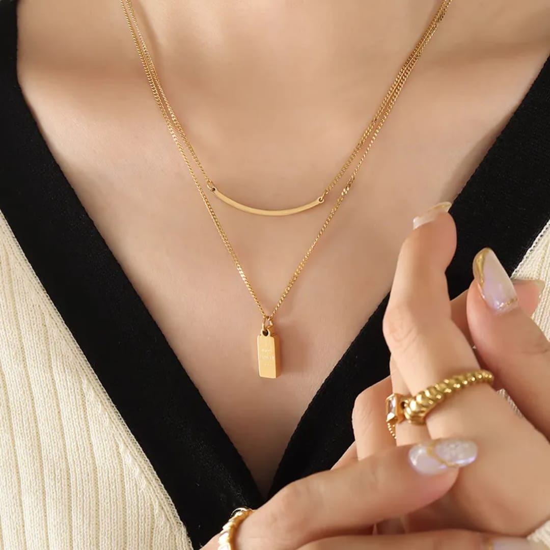 Golden Whisper Duo Necklace