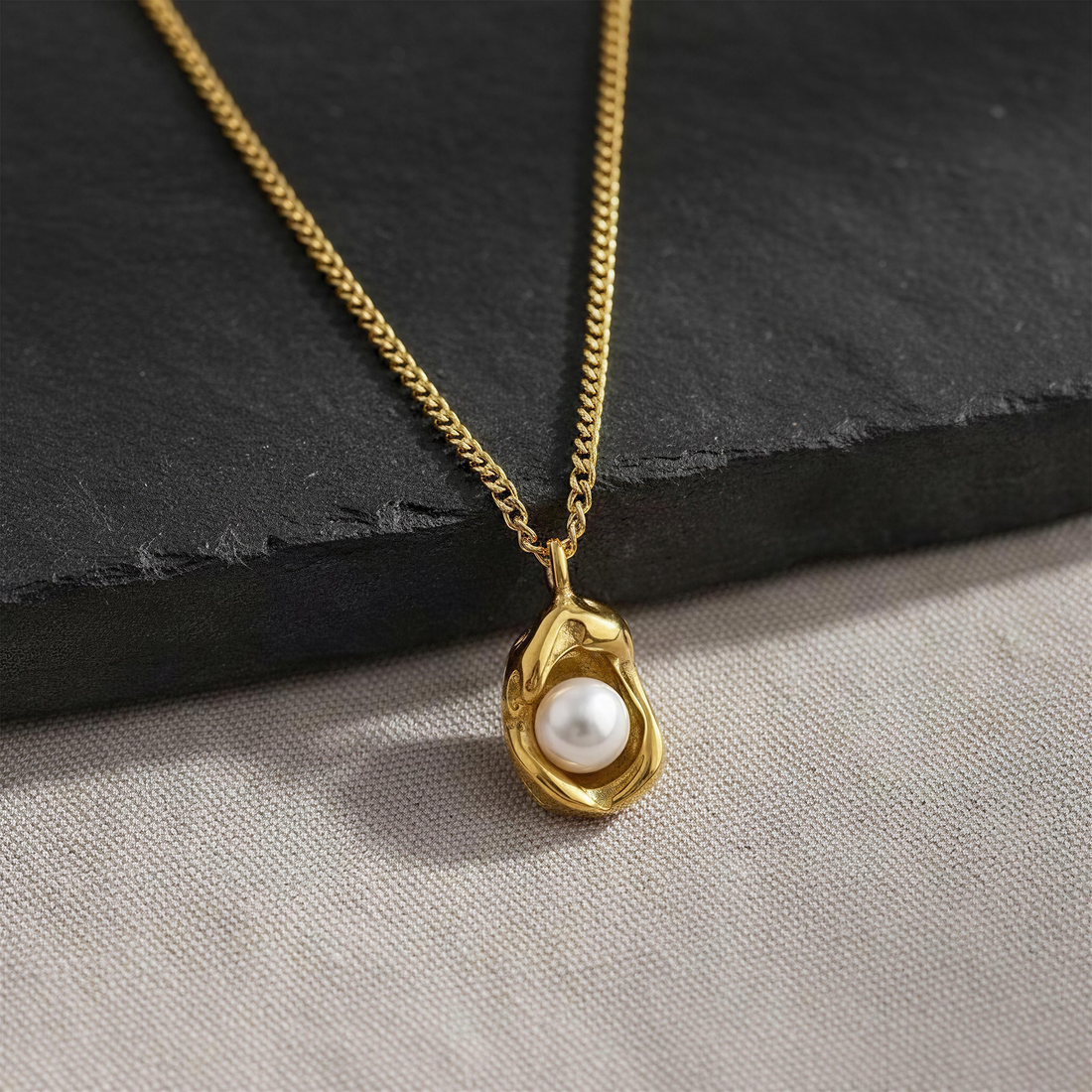 Moon in Gold Necklace