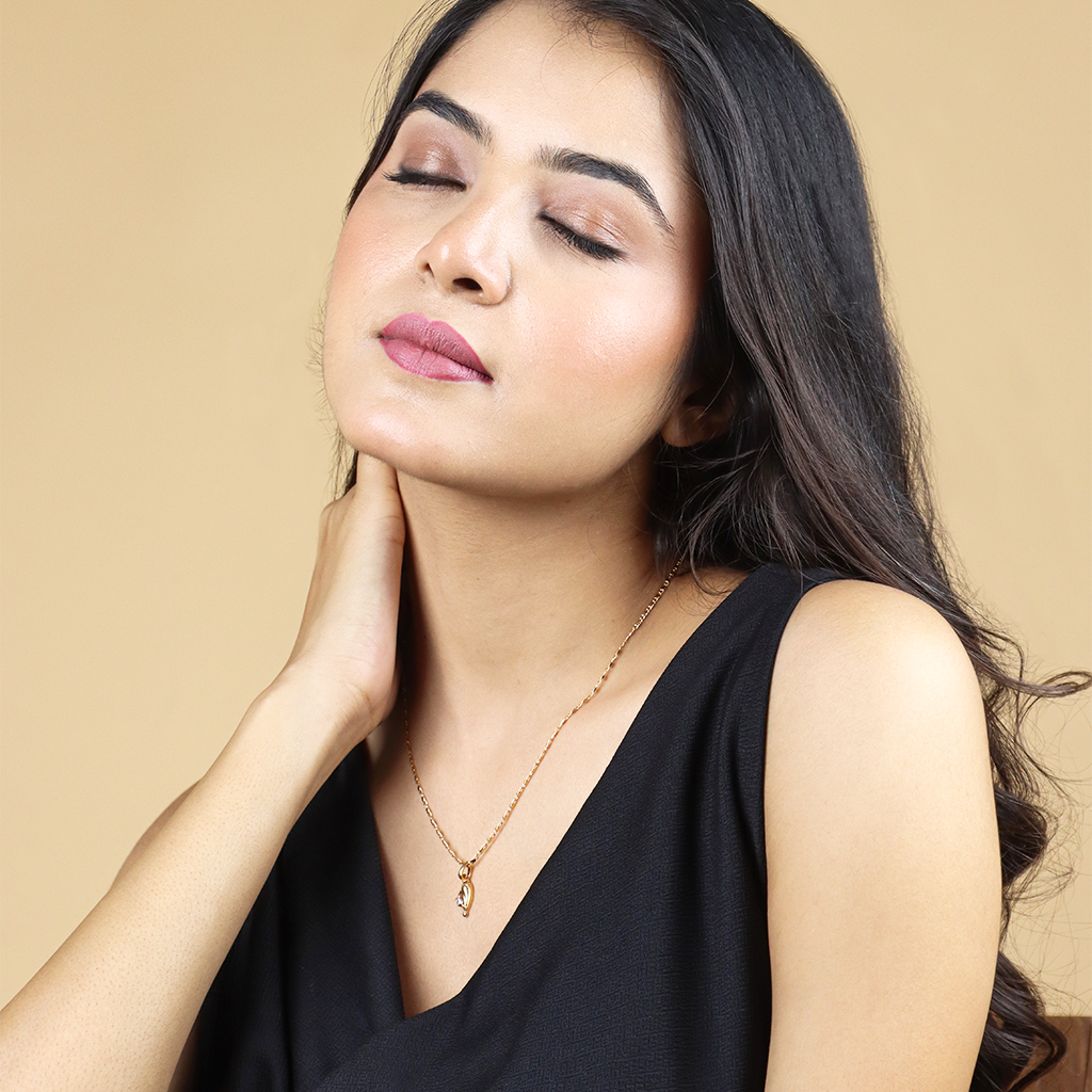 Leaf Heart Chain Pendant Set