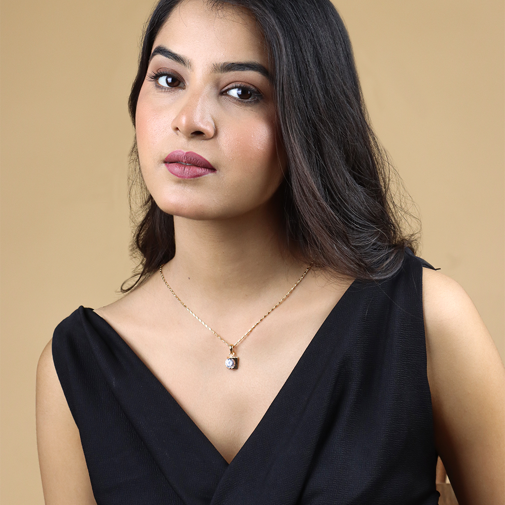 Square Pyramid Drop Chain Pendant Set