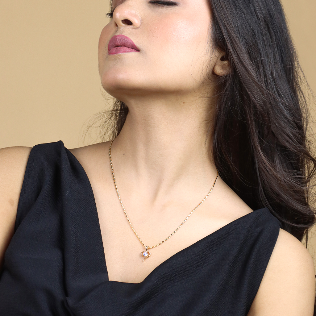 Half Heart Drop Chain Pendant Set