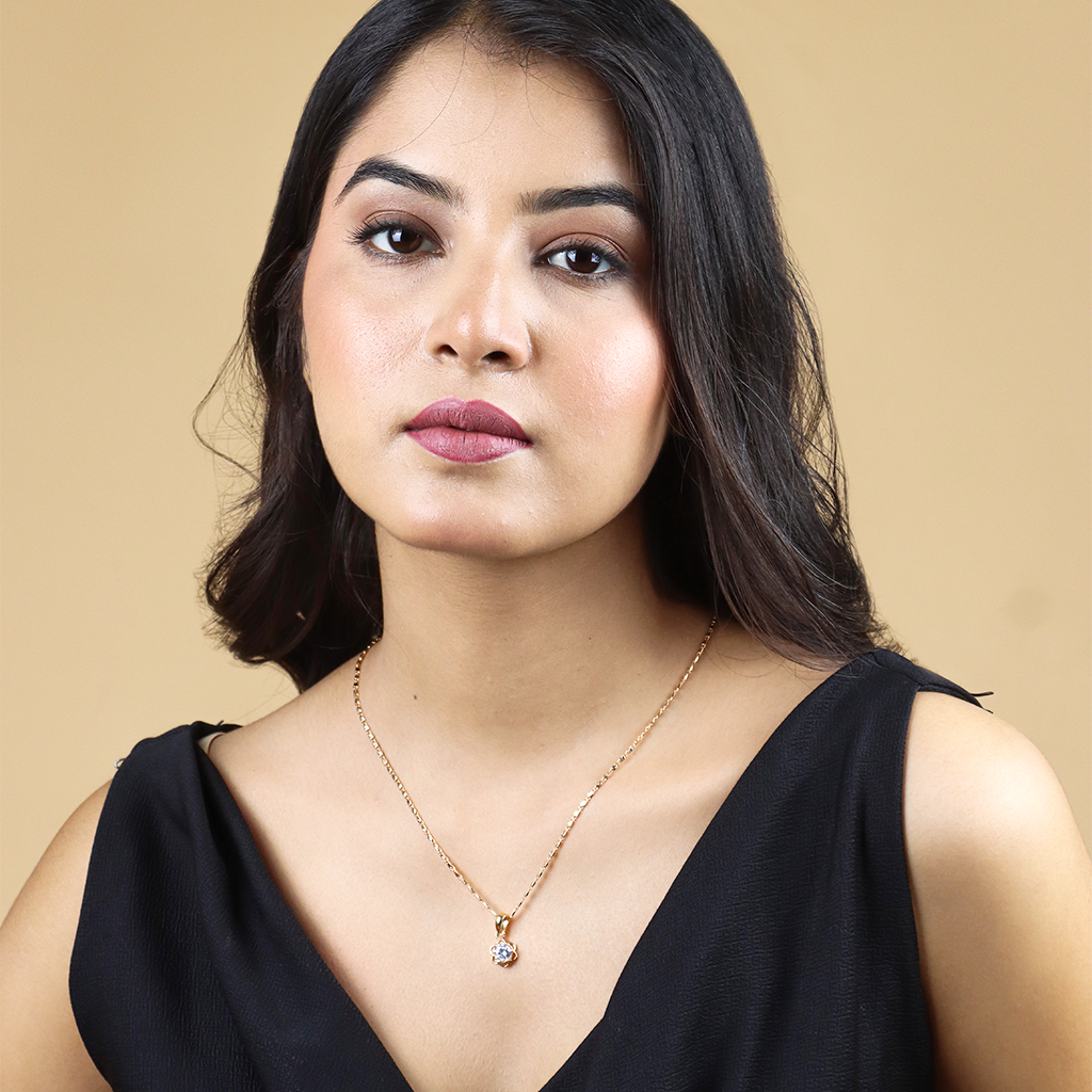 Flower Drop Chain Pendant Set