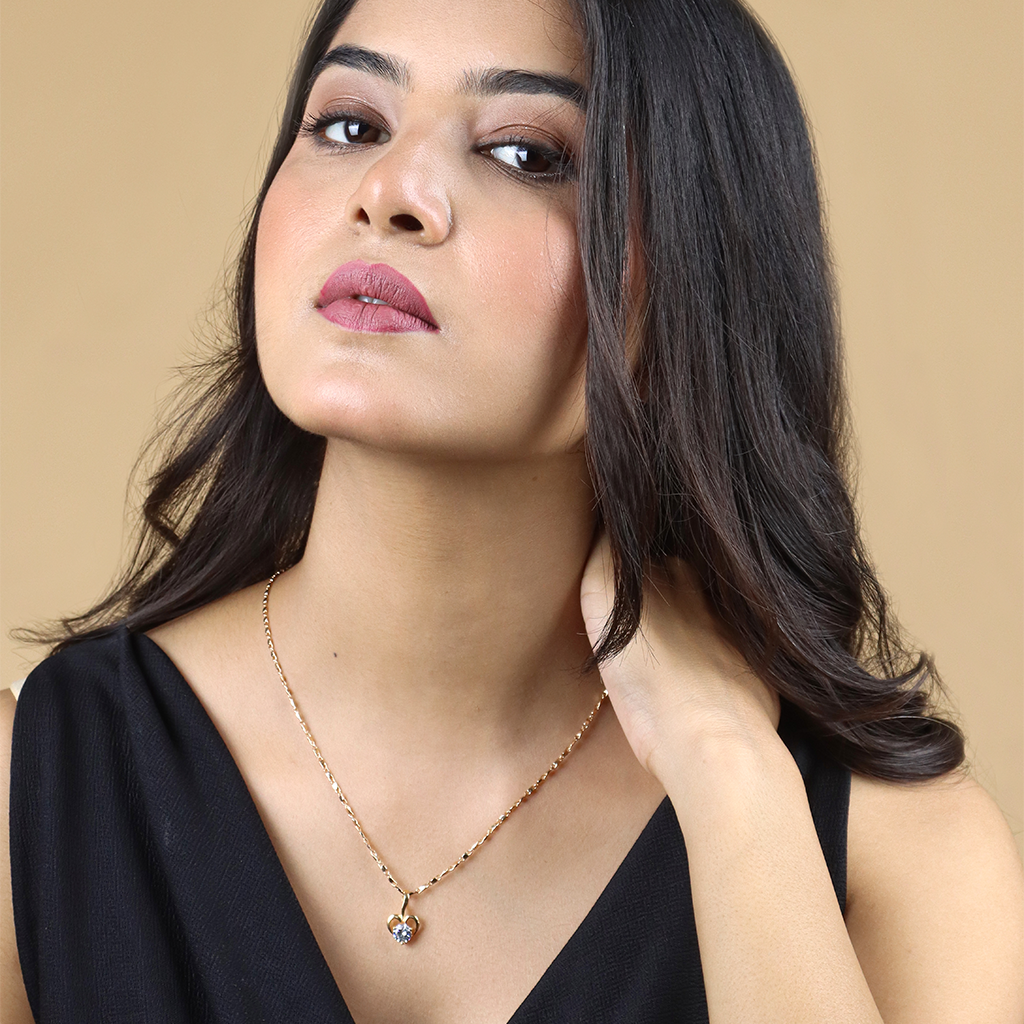 Heart Drop Chain Pendant Set