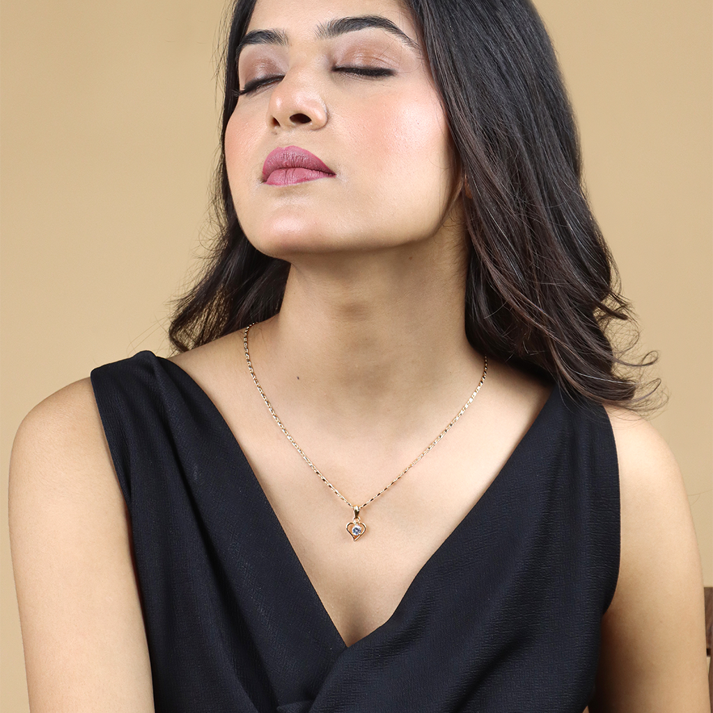 Heart Shape Chain Pendant Set