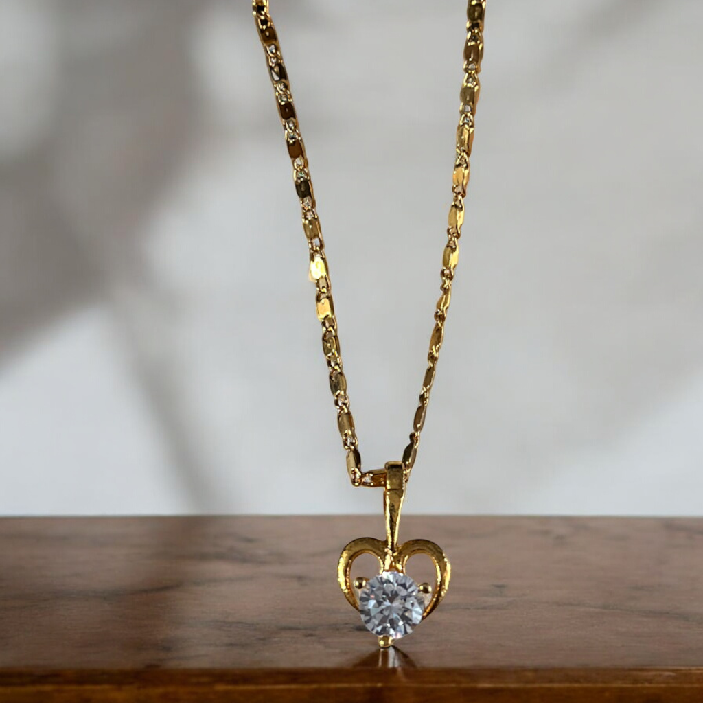 Heart Drop Chain Pendant Set