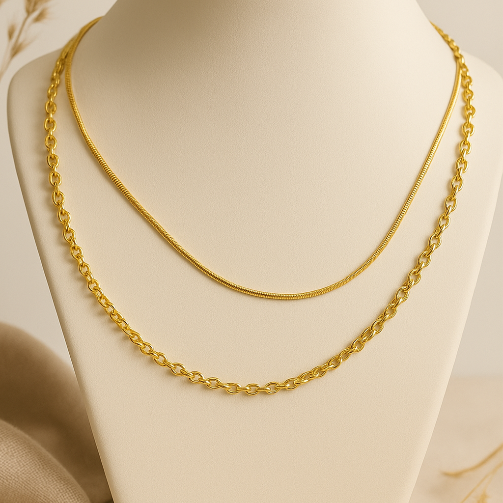 Double Layer Plain Necklace