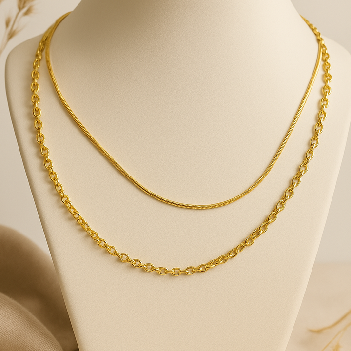 Double Layer Plain Necklace