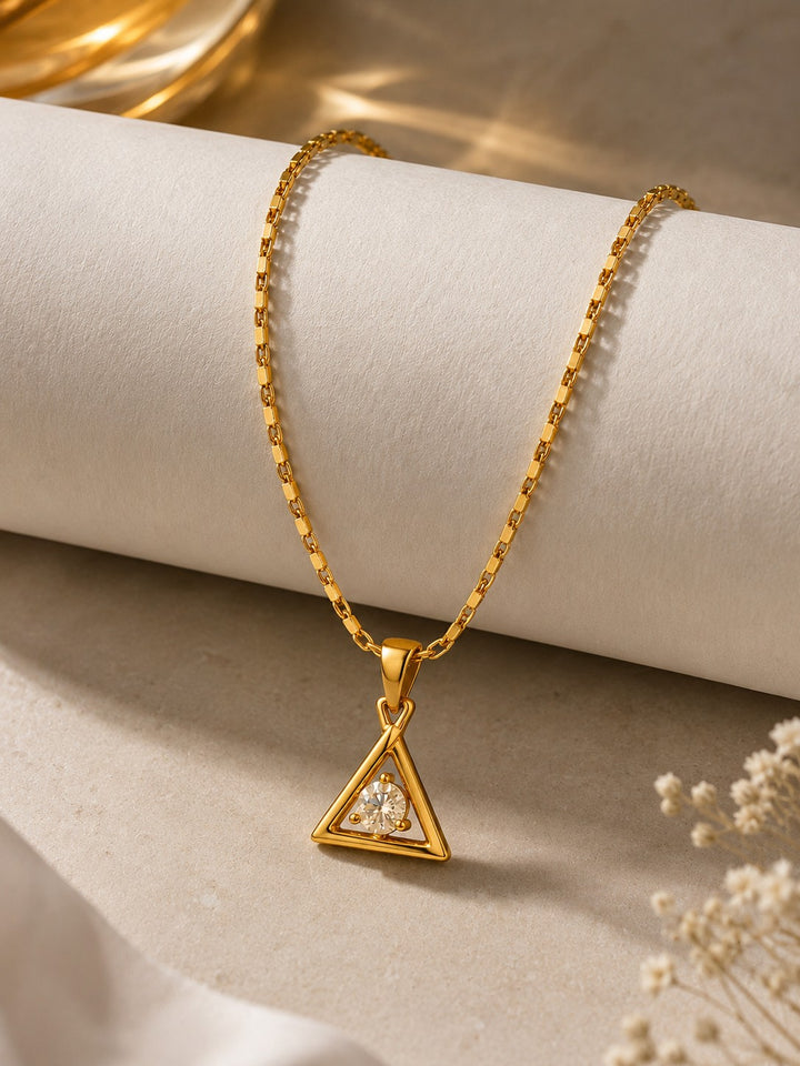 Pyramid Shape Chain Pendant Set