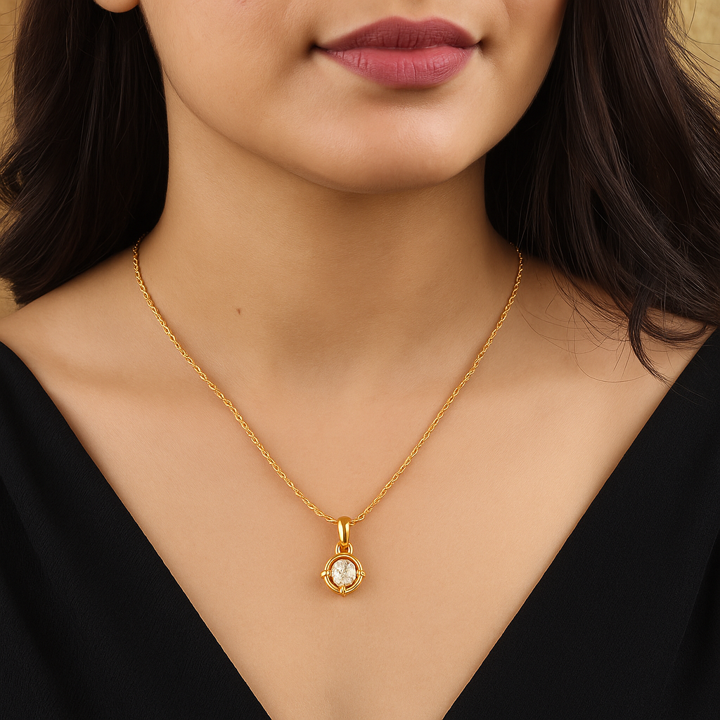Circle Drop Chain Pendant Set