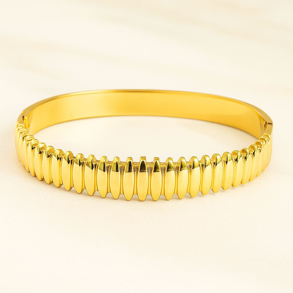 Golden Ribbed Bracelet