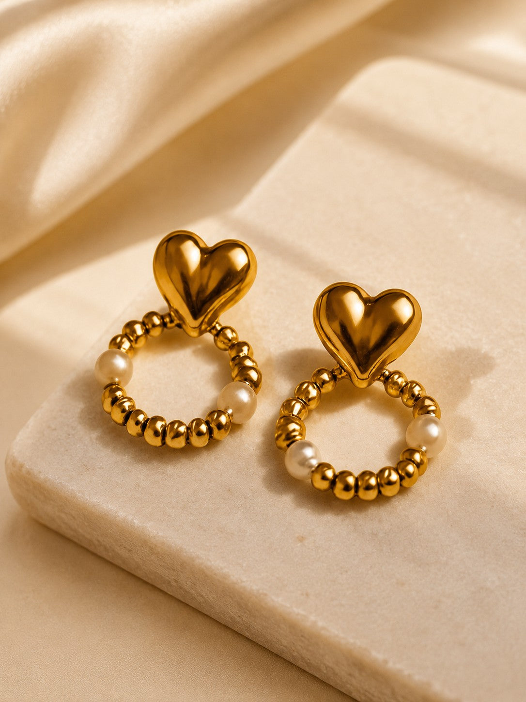 Aurelia  Pearl Hearts Hoops