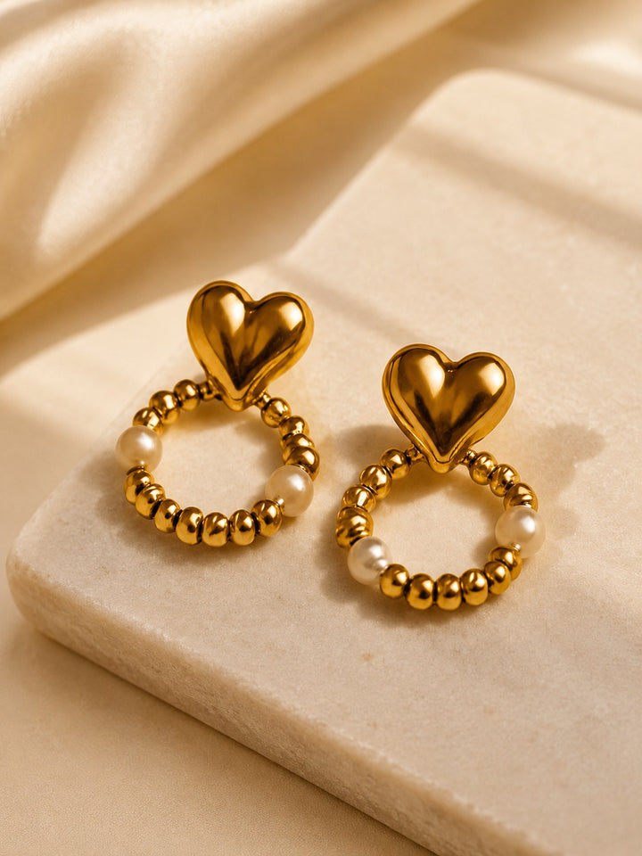 Aurelia  Pearl Hearts Hoops