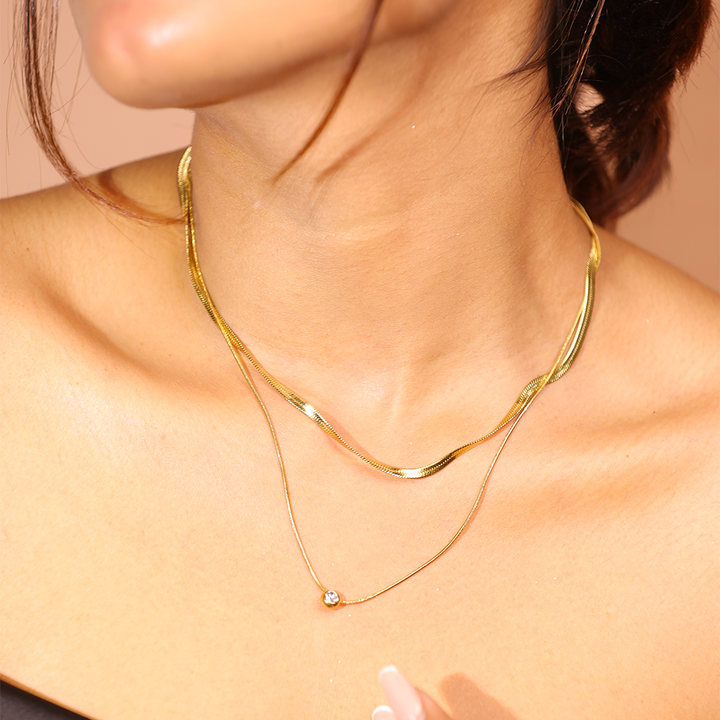 Double Layer Shadow Shine Necklace