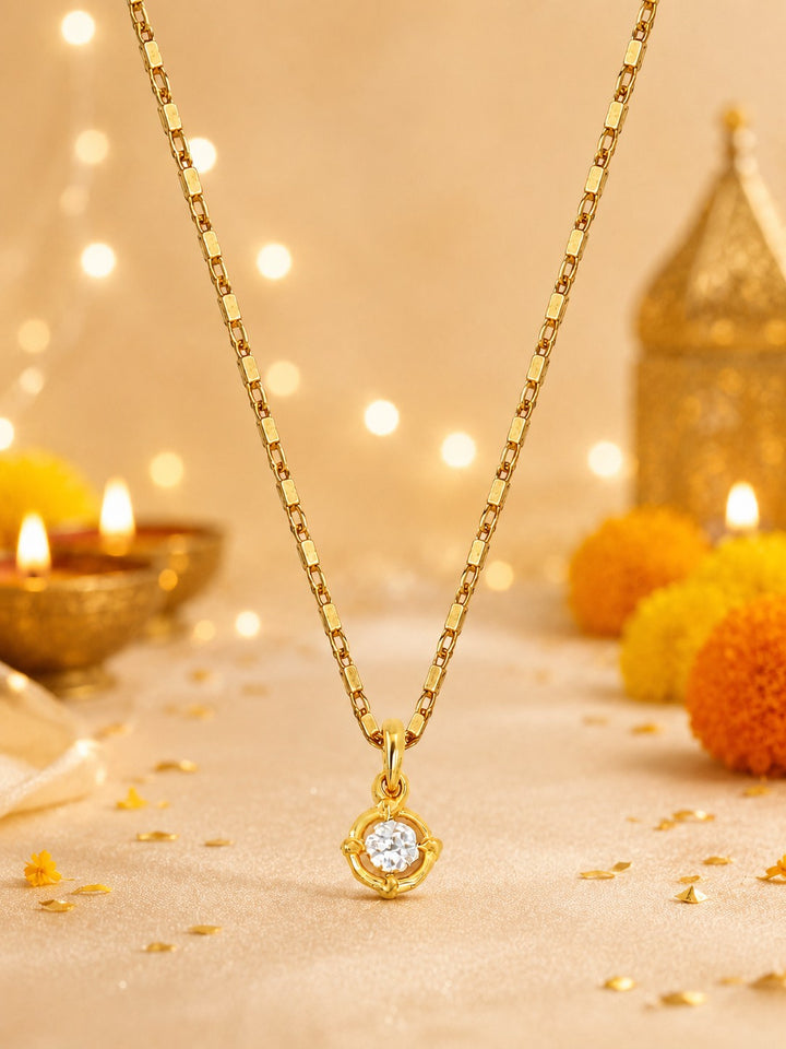 Circle Drop Chain Pendant Set
