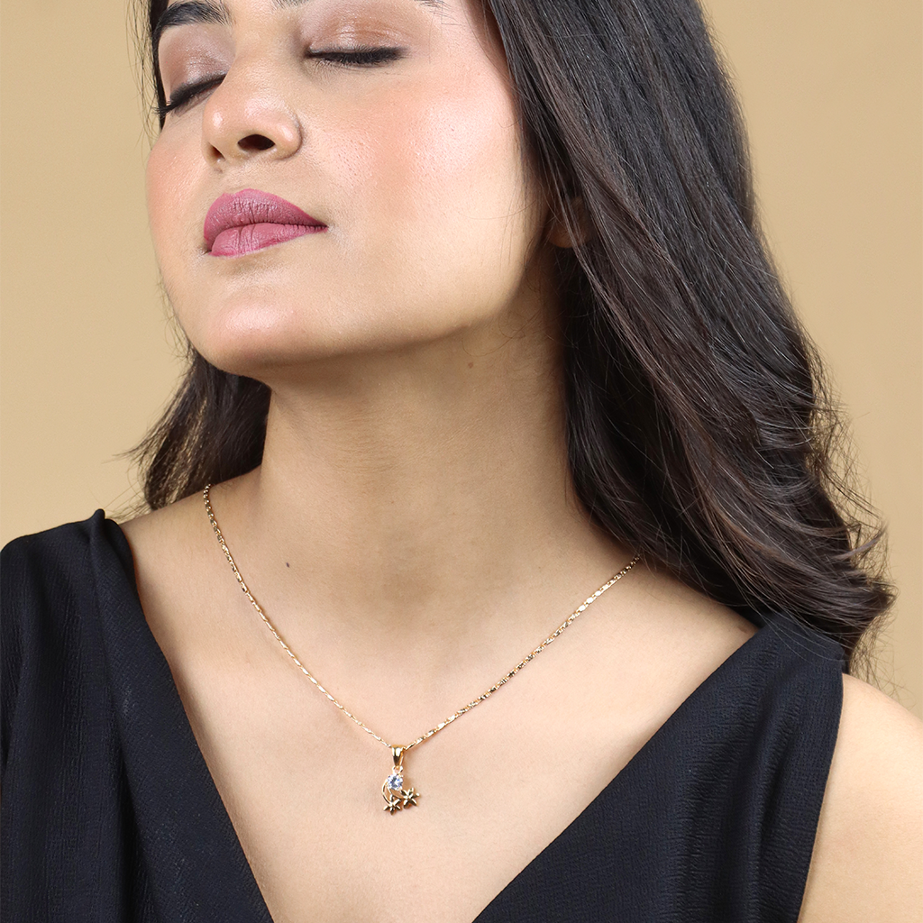 Flower Drop Chain Pendant Set