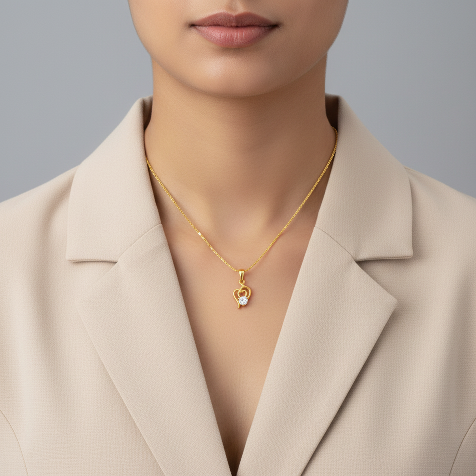 Trisool Shape Chain Pendant Set