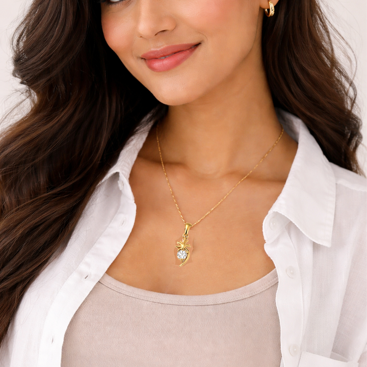 Half Heart Chain Pendant Set